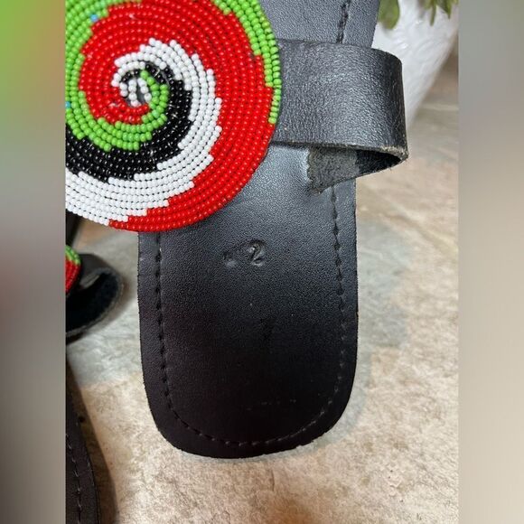 African Maasai beaded Sandals sz 42 (10) - Picture 3 of 5